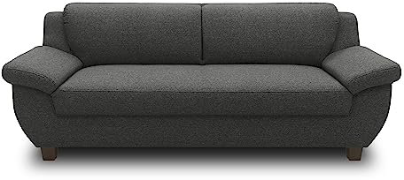 DOMO. collection Sofa Panama, 3-Sitzer, 3er Couch, Garnitur, 3-2-1 Sofa, 91 x 207 x 80 cm (BxTxH), anthrazit