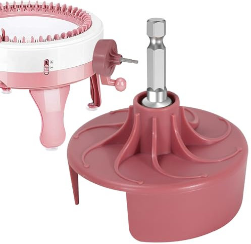 WEEKSUN Strickmaschinen-Adapter, Schnellstrickmaschinen-Befestigung, für 48 Nadeln, 40 und 22, Sechskant-Stahl-Bit für Power-Schraubendreher-Aufsatz (Rosa)