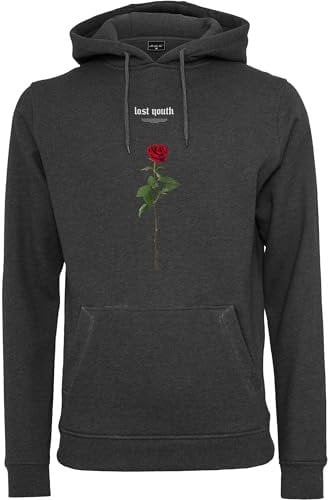 Mister Tee Herren Kapuzenpullover Lost Youth Rose Hoody Charcoal XS