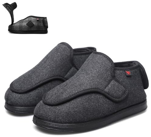 bumuam Diabetiker Schuhe Damen Extra Weite Einstellbar Walking Schuhe,Hallux Valgus Schuhe Herren Winterschuhe Warm Diabetiker Schuhe Extra Weit Orthopädische Schuhe EU 33(22cm/8.6in)