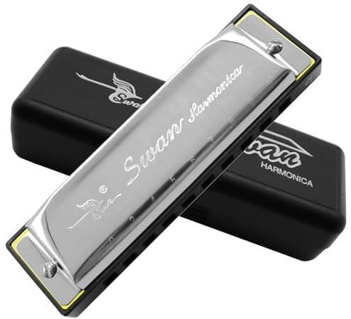 Armónica Armonica Boca Organ Blues Armónica Llave de C 10 Agujeros 20 Tonos Polifonía Arpa Diatónica para Blues Folk Jazz Pop Instrumento Musical Regalo