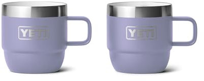 YETI Rambler 6 oz Stackable Mug, Stainless Steel, Vacuum Insulated Espresso/Coffee Mug, 2 Pack, Cosmic Lilac