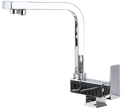 XJTNLB Grifo Abatible Cocina con Osmosis Grifo Giratorio 3 en 1 Mezclador de Fregadero en Latón con Doble Mango,Cromo