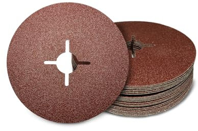 AWAPRO Fiberscheiben 125mm - Körnung P60-50 Stück - Hohe Abtragsleistung - Lange Lebensdauer - Schleifscheibe für Winkelschleifer, Fiberschleifscheibe
