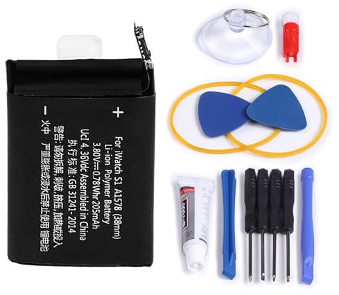 NEWASHAN Batterie A1578 Compatible avec Apple iWatch Watch 1ère génération Série 1 S1 38mm A1553 A1554 A1802 Rechargeable Li-ION Lipo Lithium-polymère Accu Piles 3,8V 205mAh (S1-38mm-A1578)