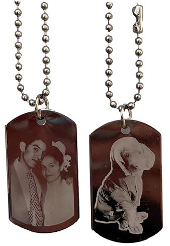Uvimark | Colgante Estilo Militar Personalizado | Collar Hombre o Mujer con Foto, Mensaje, Diseño | Colgantes Personalizados | Día del Padre