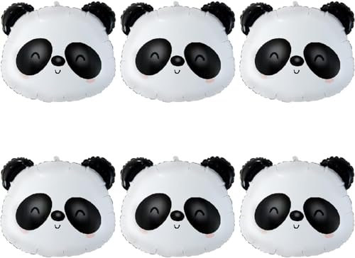 6 Stück Panda Kopf Folienballon