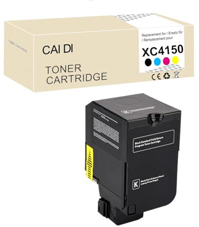 CAIDI XC4150 Tonerkartusche kompatibel mit Lexmark XC4140 XC4150 XC4143 XC4152, Tonerkartusche Farbe 24B6720/17/18/19, Druckerzubehör (mit Chip) (Nior)