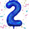 VUCDXOP 40 Pouces Ballon Chiffre 2, Bleu Marine Ballon Chiffre Numéro 2, 2 Number Ballon Age Gonflable Anniversaire, hélium Ballon Chiffre 2,Ballons de numéro, décoration de Mariage