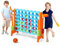 HOMASIS Riesiges 4 Gewinnt Spiel, 4 in Einer Reihe Spiel mit Basketballkorb & Wurfspiel, Strategiespiel mit 42 Ringen, XXL Brettspiel Spielzeug für Kinder & Erwachsene Outdoor (Blau + Orange)