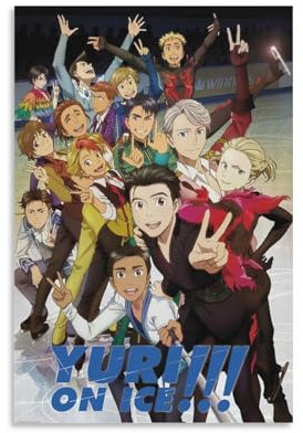 BOJIE Anime-Poster Yuri on Ice, Poster, Gemälde, Leinwand, Wandkunst, Wohnzimmer, Poster, Gemälde, 20 x 30 cm, 5 Stück