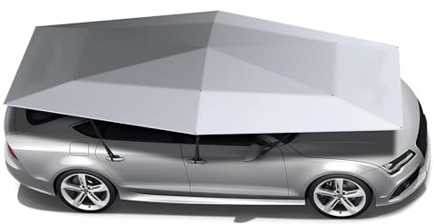 Portatile Tenda Per Auto, Ombrello Semiautomatico Idraulico, Copri Auto Per Esterno Pieghevole, Tenda Da Tetto Auto Mantiene Fresco Il Tuo Veicolo, Protezione Per Auto, Anti-Uv(Silver,480cm)