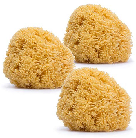 Suavinex, Lot 3 Éponges de Bain pour Bébés, Enfants et Nouveau-Nés, Naturelles de Mer, Douces, Grandes et Très Absorbantes, pour la Toilette Quotidienne et L'Hygiène du Bébé, +0 Mois