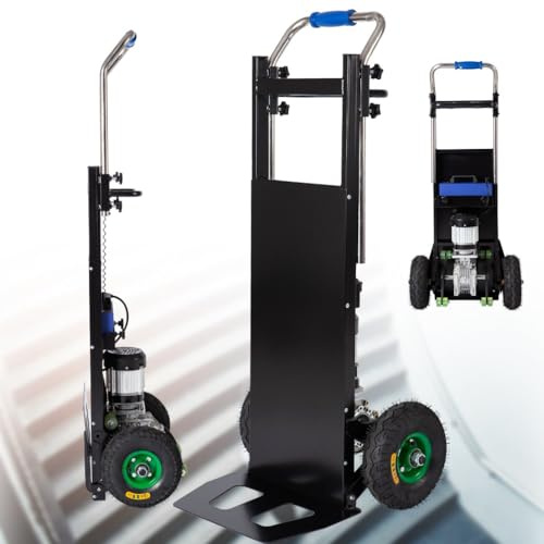 HZWJD Scale Portatili Mobili,Carrellino Con Ruote Portatutto,Montascale Elettrico,Carrello Della Spesa,Con Maniglia Retrattile,Capacità Di Carico 250 Kg/551 Libbre black
