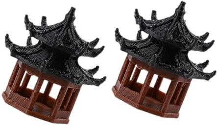 TINEASUR 2st Mikro-landschaftspavillon Aquarienpavillon-schmuck Aquarium- Miniaturfigur -Modell Gartenschmuck Metall -Statue- Plastik