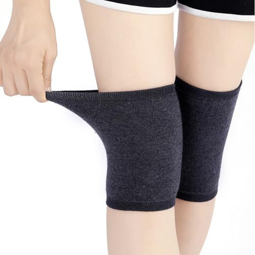 VANTOBEST Ginocchiere invernali, ginocchiere, ginocchiere, scaldamuscoli, ginocchiere termiche, ginocchiere elastiche a compressione, fascia calda per ginocchiere, spesse, unisex (grigio), Grigio