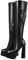VERISSON Damen Plateau Stiefel Blockabsatz Knee High Stretch Boots Zipper Kniestiefel High Heels mit Reißverschluss Lack Schwarz 38 EU