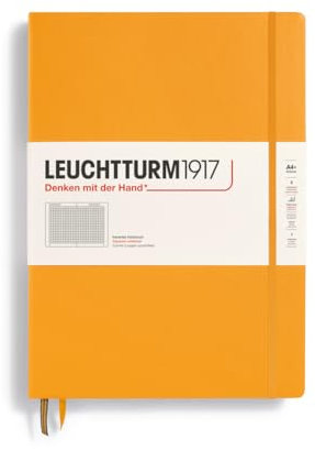 LEUCHTTURM1917 372336 Notizbuch Master Classic A4+, Hardcover Schreibbuch, 235 nummerierte Seiten, Rising Sun, kariert