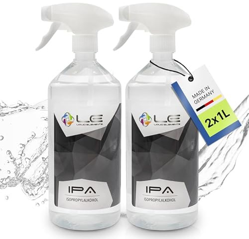 Liquid Elements IPA Isopropanol 2x1L Reinigungsalkohol, 99, 9% Reinheit | reinigt, entfettet rückstandslos, für Auto, Lack & Co