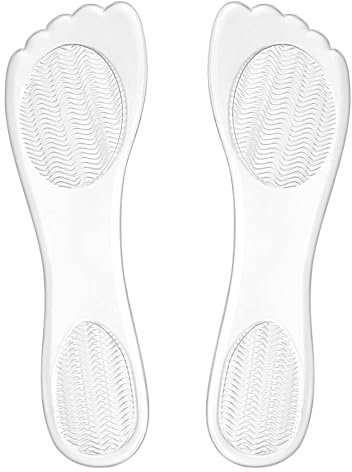 KFHENSOMR 3/4 Gel Einlegesohlen für Damen, 2 Paar Bequeme Damen Transparent Gel Einlegesohlen, Fußbogenstütze Rutschfest Daman Silikon Einlagen, Einlagen für High Heels Sandalen Flache