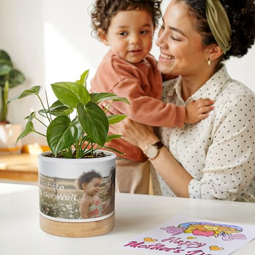 your surprise Personalisierte Blumentopf mit Foto und Blumengeschenk – Dein personalisierter Pflanztopf mit deinem Bild ideal als außergewöhnliches florales Geschenk für jeden besonderen Anlass