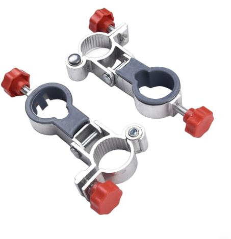 Vasiumic Verstellbare Schirmhalterung für Gartenstuhl, Sonnenschirm, Terrasse, Balkon, Deck, Aluminiumlegierung, 25 mm Rohr, faltbar, nicht faltbar, 2 Stück, zufällige Farbe (faltbar)