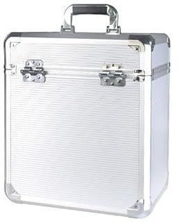 7even Plattenkoffer Schallplattenkoffer LP-Koffer - Vinyl Aufbewahrungsbox Aluminium Koffer für 12 Zoll Schallplatten robust abschließbar