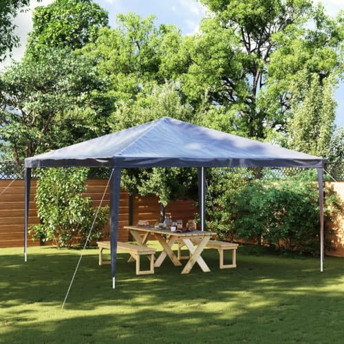 HaoChrymec Partyzelt 4x4 m mit PE-Dach und Eisenrahmen, UV-beständig und wasserfest, Ideal für Gartenfeste, Camping Pavillon, Festival Zelt, Angelzelt, Blau, 4 x 4 x 2.75 m