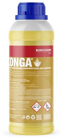 Konga Bleach - Chlorreiniger & Weißmacher mit Blumenduft - 1L Flasche | Effektiver gegen Schmutz & Gerüche | Für Sanitärbereiche, Böden & weiße Wäsche