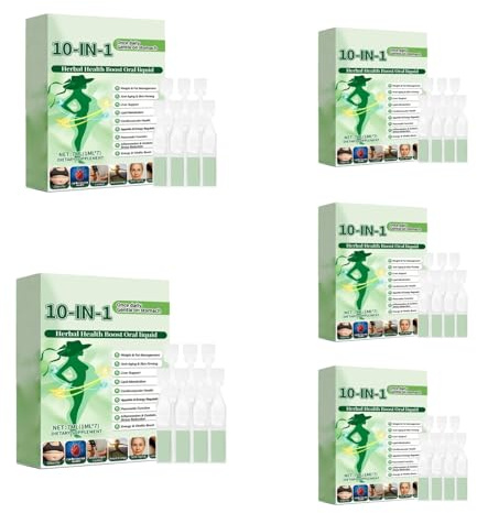 Orale Flüssigkeit zum Abnehmen, Abnehmen Tropfen zum Trinken, 10-in-1 Orale Lösung, Weight Loss Drops, Fettverbrenner, Fatburner, Bauchfett Schnell Loswerden, Bauch Weg, Slimming Drops, 5 Stück