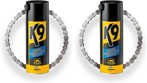Bardahl K9 Lubrificante Superiore Catena Moto Off-Road, Spray per Catena Moto e Catena Bici, Lubrifica e Protegge, Anti Ruggine e Corrosione, Agisce in Profondità, Chain Lube, 400 ml (Confezione da 2)