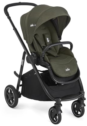 JOIE – VERSATRAX – Poussette naissance à 22 kg – Assise Réversible – Pliage 1 main – Roues Anti-Crevaison – Compatible Coque, nacelle – Habillage pluie, adaptateurs et porte-gobelet inclus – Fern