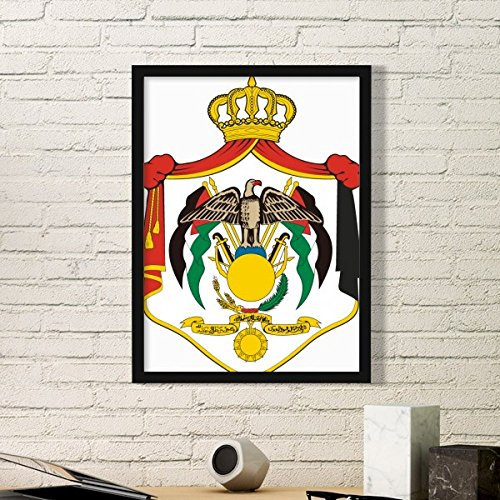 DIYthinker Jordan National Emblem Land Symbol Mark Muster Einfacher Bilderrahmen Kunstdrucke von Paintings Startseite Wandtattoo Small Schwarz