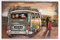 Vintage Line Handgefertigtes Metallbild 3D-Optik Wandbild Verschiedene Größen Kunst Bild (Metallbild Sunset (ca. 120x80 cm))