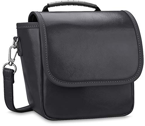 FINTIE Tasche für Polaroid Originals OneStep+ / Onestep 2 VF, Polaroid Now/Now + I-Type Sofortbildkamera - Premium Kunstleder Schutzhülle Kameratasche Hülle mit abnehmbaren Riemen, Schwarz