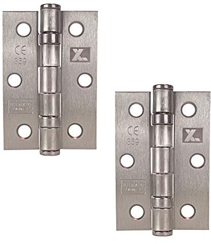 Excel XL964 Pair of 3 Grade 7 Door Hinges, Satin Nickel