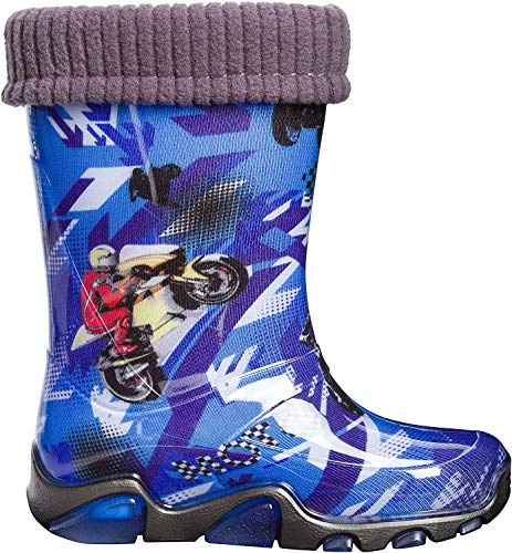 demar. Kids Boys Girls Wellies Rain Boots Warm Fleece-Lined Light Unisex Children Wellington Boots