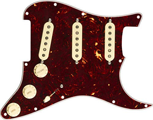 Fender Strat Pickguard, vorverkabelt, Original '57/'62 SSS, Tortoise Shell 11-Loch PG