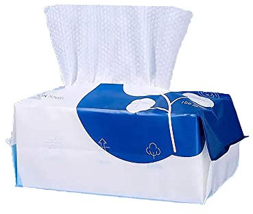 OUKAIDE 100Pcs/pack de serviettes en coton doux jetables pour nettoyage des surfaces démaquillage,serviettes en coton non tissé à usages multiples, serviettes humides et sèches pour le visage