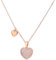 Collana con ciondolo a forma di cuore, da donna, placcata in oro rosa e argento, con zirconia cubica …
