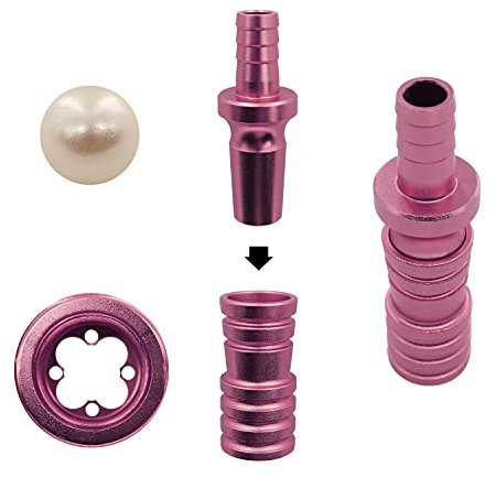 Shisha King® Schlauchadapter Schlauchanschluss Erweiterung Set inkl. Kugel Universal Alu mit Schliff | Wasserpfeife Hookah Zubehör Schlauch Adapter Anschluss Ventil (1er Packung, lila)