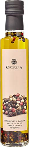 La Chinata Condimento de Aceite de Oliva Virgen Extra con Mezcla de Pimientas Naturales – Sabor Suave y Picante – Ideal para Carnes, Verduras y Ensaladas – 250 ml
