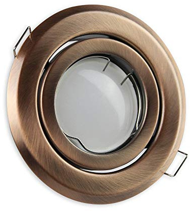 6x LED Einbaustrahler Set bronze rund 3 Watt warmweiß GU10 230V - Einbauleuchte schwenkbar 80-85mm Bohrloch - Deckeneinbaustrahler Deckenspot Deckeneinbauleuchte Einbauleuchte Einbau-Spot