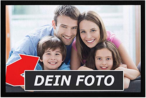 SpecialMe® personalisierte Fußmatte mit Foto selbst gestalten, rutschfest & waschbar weiß 60x40cm