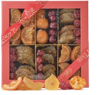 Walnut Tree Large Gift Box of Glacé Fruit with Orange, Pineapple, Cherry, Pear – Hand Packed – Suitable for Vegan, Vegetarian, Halal and Gluten Free Diets – Luxury Gift Selection – 700g Pack