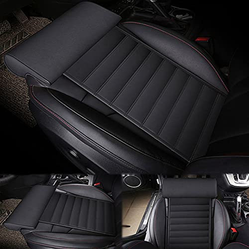 YNITJH Autositzverlängerung Sitzkissen,Beinstützkissen,Lederbeinkissen,Universelles Fernfahrartefakt FüR Vier Jahreszeiten,rutschfest und atmungsaktiv,Black