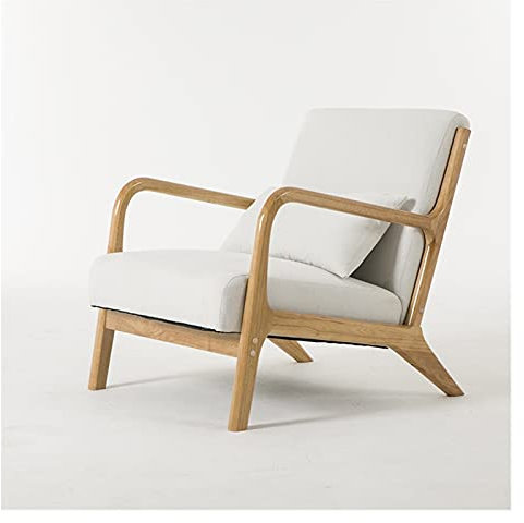 DUNAKE Relaxsessel Fernsehsessel Einzelsofa Ruhesessel,Zuhause, Schlafzimmer, Balkon, Garten, bequem und langlebig, praktisch und modisch (Color : White)