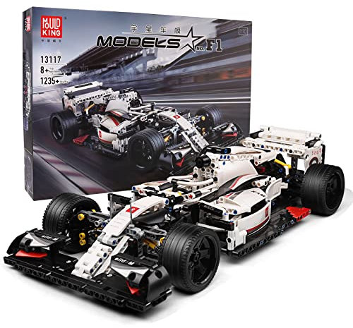 Mould King Technik Bausteine Formel Eins Technik Sportwagen Modellbausat, 1698 Klemmbausteine Konstruktionsspielzeug MOC Bausatz Spielzeug, Kompatibel mit Irgendeine Marke Spielzeug