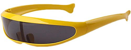 Danlai Futuristic Narrow Cyclops Sunglasses Robot Space Costume Mirrored Lens Robot Cosplay Costume Eyeglasses Photo Props