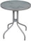 Jardin202 - Mesa de Cristal Redonda con Base metálica | Ideal para Terraza, Jardín o Balcón | 60x70cm | SELECCIONA Color | Gris
